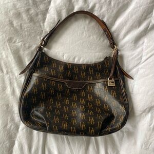 Dooney & Bourke Brown & Tan 1975 Collins Monogram Shoulder Bag